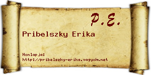 Pribelszky Erika névjegykártya